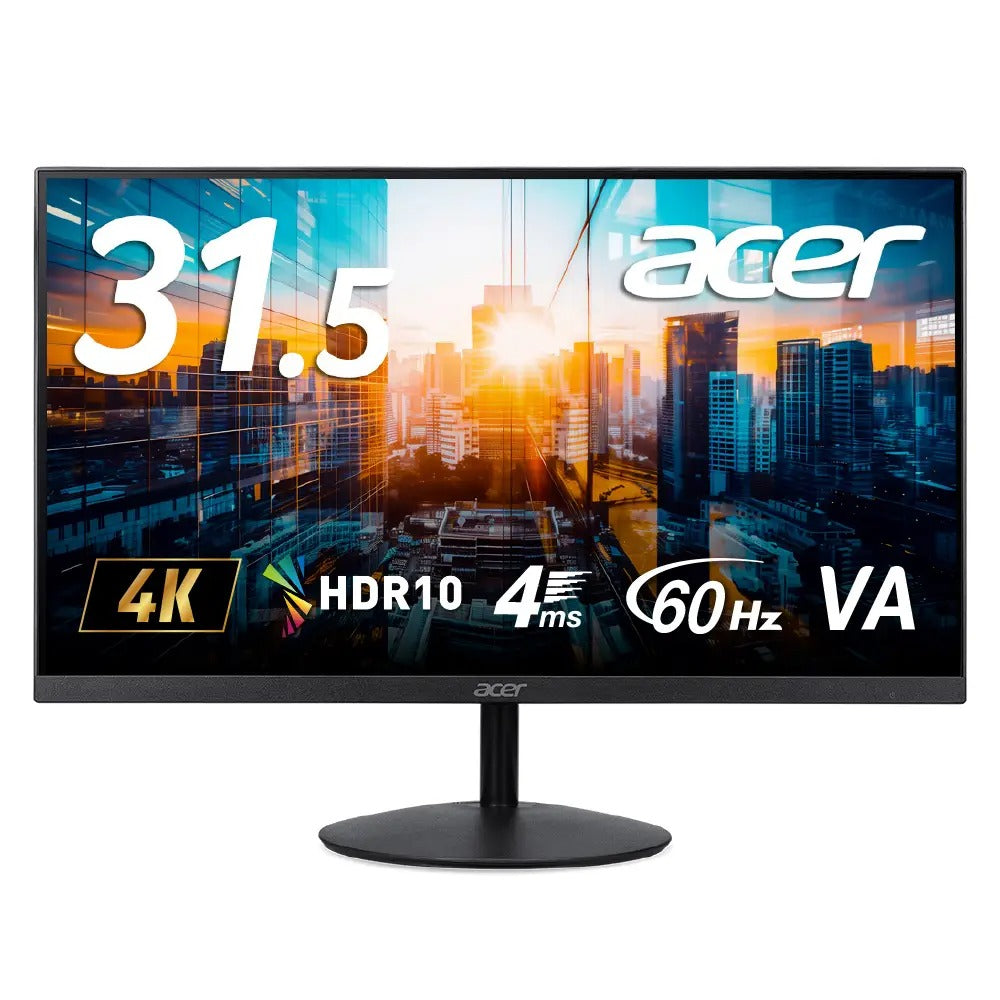 Acer 4K モニター 31.5インチワイド VA 非光沢 NTSC 72% Adaptive Sync HDR 10 HDMI 2.0 DisplayPort1.2 スピーカー内蔵 ヘッドホン端子 VESAマウント対応 SB322QKbmiipx