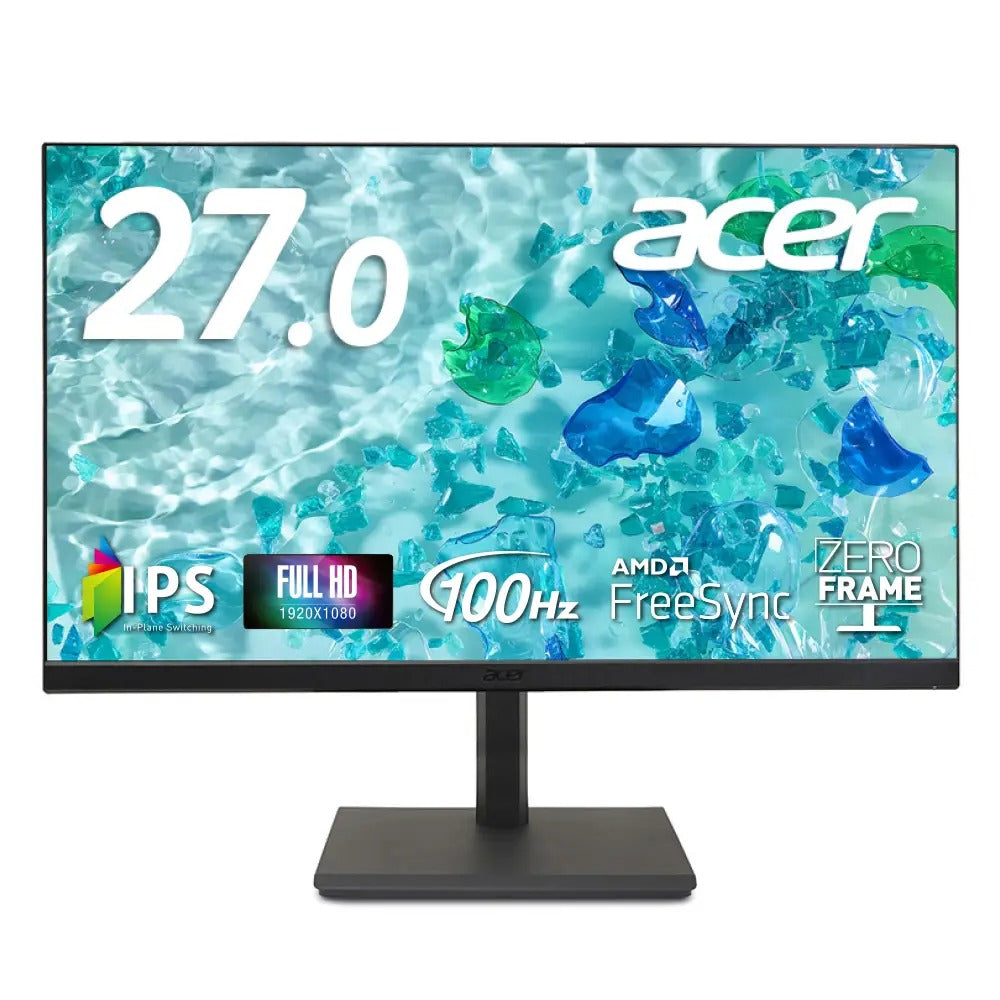 Acer Vero スタンダードモニター 27インチ フルHD IPS 100Hz 高さ調整 ピボット HDMI ミニD-Sub VESA スピーカー ブルーライトシールドプロ エコデザイン 再生プラ90％ B277Ebmirxv