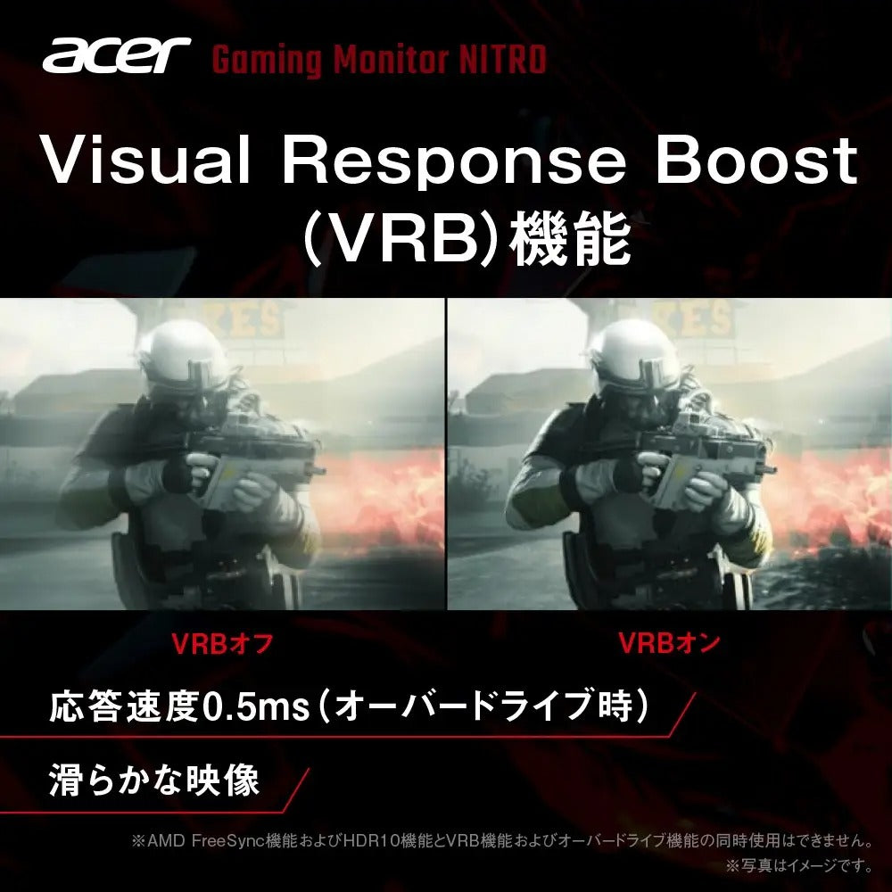 Acer Nitro ゲーミングモニター 27インチ IPS WQHD 非光沢 180Hz 0.5ms DCI-P3 95% VRB機能 HDR10 AMD FreeSync HDMI 2.0 DisplayPort v1.2 スピーカー・ヘッドホン端子搭載 ゼロフレームデザイン KG271UN3bmiipx