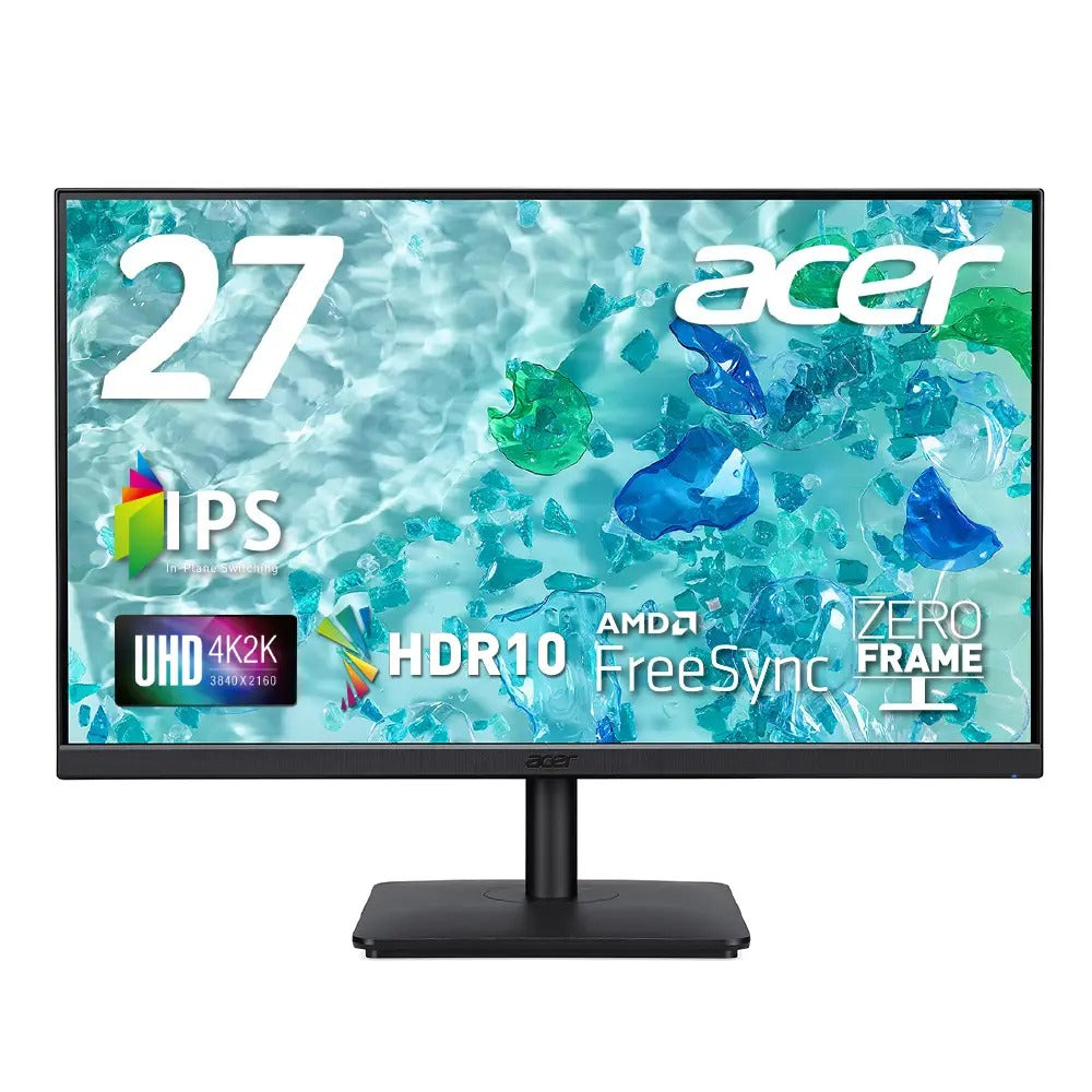 Acer スタンダードモニター Vero 27インチ 4K UHD IPS エコデザイン 再生プラ85％ HDR10 sRGB 99% HDMI2.0 DisplayPort VESA スピーカー内蔵 フリッカーレス ブルーライトシールドプロ V277KLbmiipxv