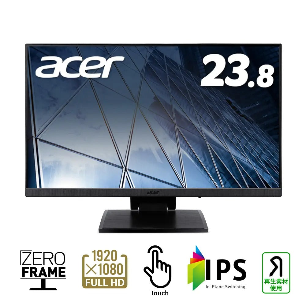 Acer スタンダードモニター 23.8インチ フルHD IPS マルチタッチ KVM Switch機能 上 90°/下 5°UT241YAbmihuzx