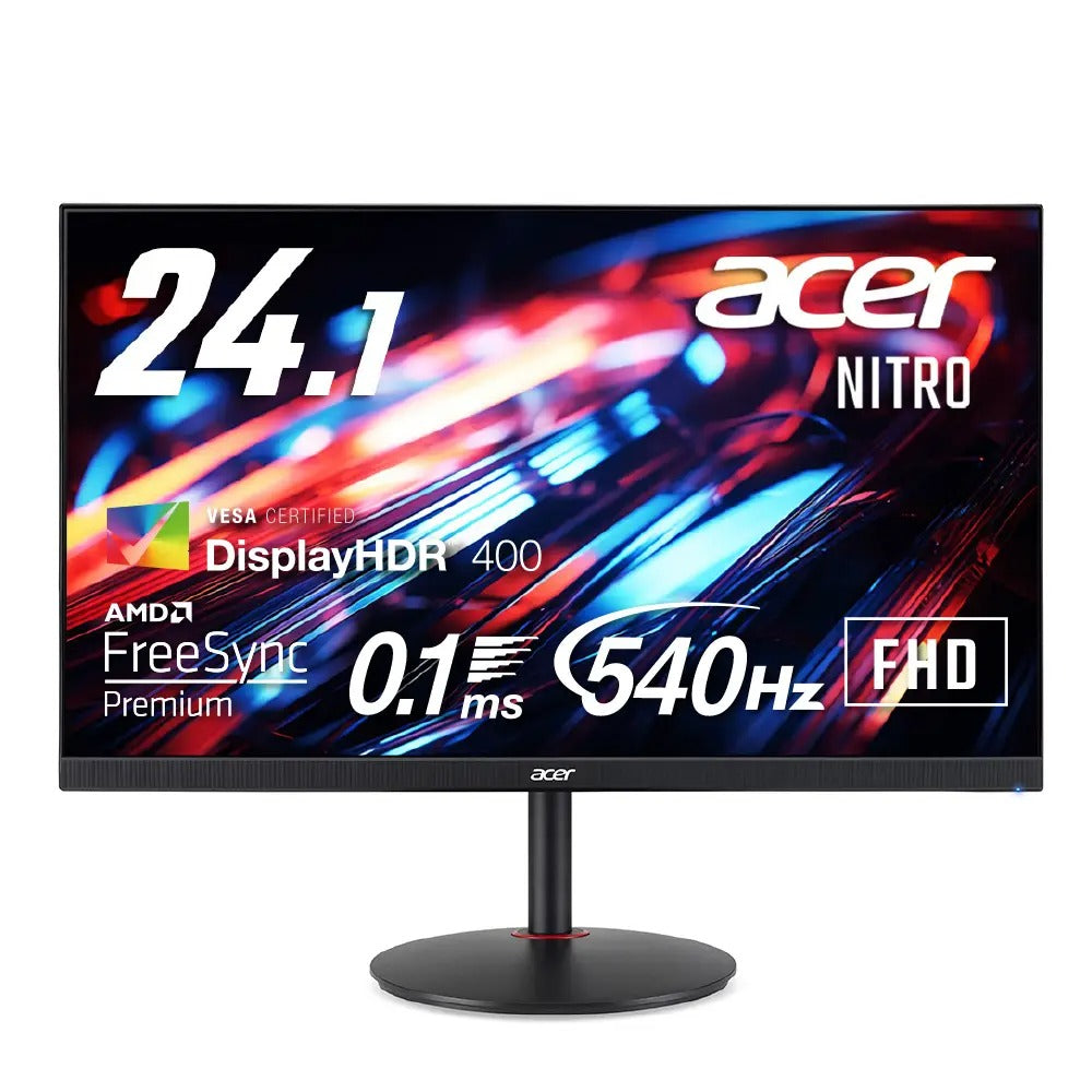 Acer ゲーミングモニター Nitro 24.1インチ 540Hz 非光沢 フルHD 0.1ms sRGB 99% DeltaE<1 HDMI 2.0 DisplayPort1.4　高さ調整 ピボット機能 スピーカー内蔵 ヘッドホン端子 VESAマウント対応 XV242Fbmiiprx