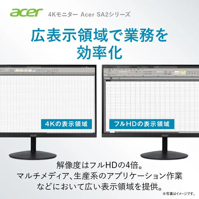 Acer 4K モニター KG2 31.5インチ VA 非光沢NTSC 72% HDR 10 HDMI 2.0 DisplayPort1.2 スピーカー内蔵 ヘッドホン端子 VESAマウント対応 SA322QKbmiipx