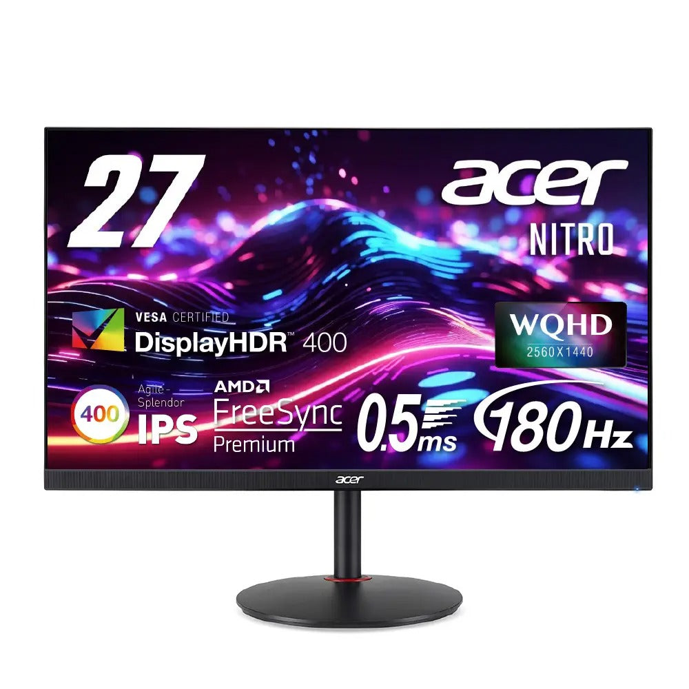 Acer Nitro ゲーミングモニター 27インチ WQHD 高速/広色域IPS 180Hz 0.5ms HDMI2.0 DisplayPort スピーカー ヘッドホン端子 XV272UV3bmiiprx