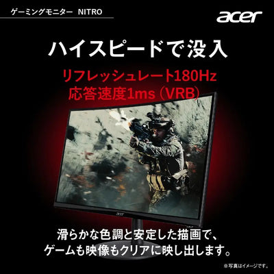 Acer Nitro ゲーミングモニター ED240QS3bmiipx 23.6インチ VA 非光沢 湾曲1500R フルHD 180Hz 1ms（VRB） PC/PS5/Xbox X/S向き HDMI 2.0 DisplayPort VESAマウント対応 スピーカー内蔵 ヘッドホン端子 AMD FreeSync Premium HDR10