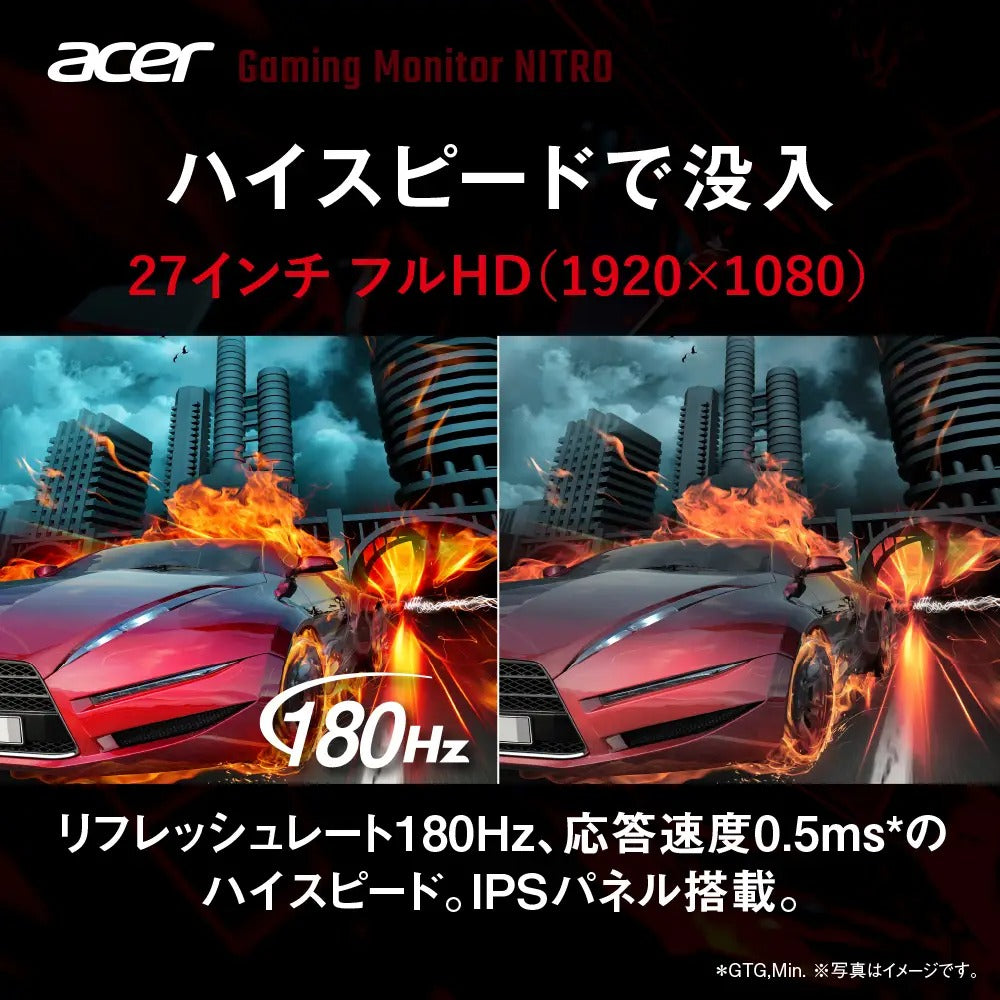 Acer Nitro ゲーミングモニター 27インチ フルHD IPS 180Hz 0.5ms HDMI2.0 スピーカー ヘッドホン端子 XV270M3bmiiprx