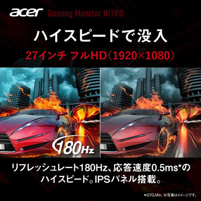 Acer Nitro ゲーミングモニター 27インチ フルHD IPS 180Hz 0.5ms HDMI2.0 スピーカー ヘッドホン端子 XV270M3bmiiprx