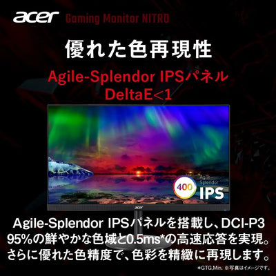 Acer Nitro ゲーミングモニター 27インチ WQHD 高速/広色域IPS 180Hz 0.5ms HDMI2.0 DisplayPort スピーカー ヘッドホン端子 XV272UV3bmiiprx