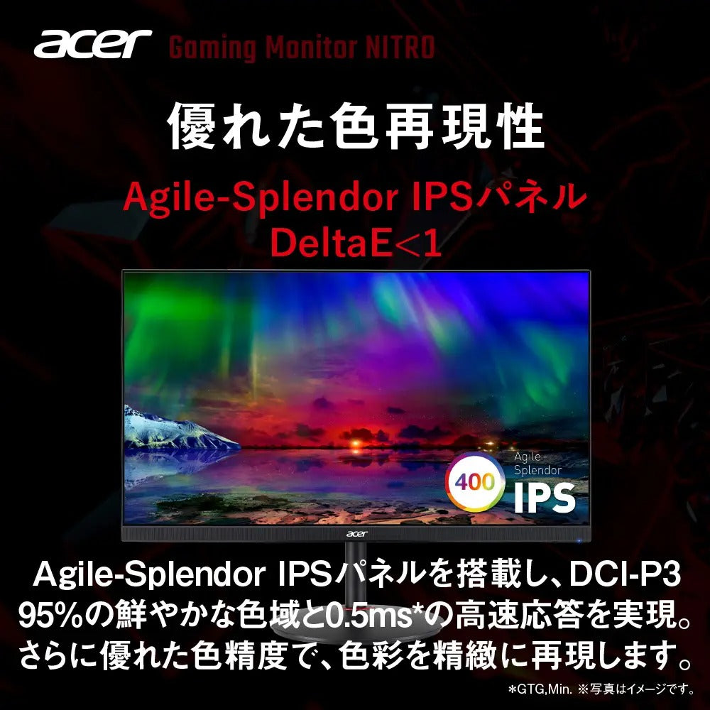 Acer Nitro ゲーミングモニター 27インチ WQHD 高速/広色域 IPS 170Hz 0.5ms HDMI2.0 DisplayPort スピーカー ヘッドホン端子 XV272URVbmiiprx