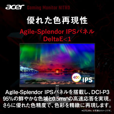 Acer Nitro ゲーミングモニター 27インチ WQHD 高速/広色域 IPS 170Hz 0.5ms HDMI2.0 DisplayPort スピーカー ヘッドホン端子 XV272URVbmiiprx
