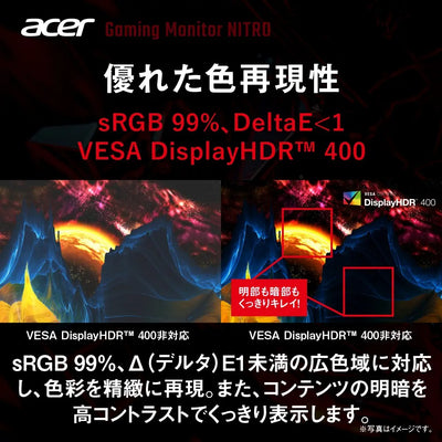 Acer ゲーミングモニター Nitro 24.1インチ 540Hz 非光沢 フルHD 0.1ms sRGB 99% DeltaE<1 HDMI 2.0 DisplayPort1.4　高さ調整 ピボット機能 スピーカー内蔵 ヘッドホン端子 VESAマウント対応 XV242Fbmiiprx