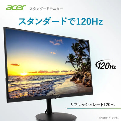 Acer モニター 23.8インチ フルHD 非光沢 IPS 120Hz 1ms(VRB) AdaptiveSync HDMI 1.4 Type-C・65W給電対応 スピーカー・ヘッドフォン端子 高さ調整 ゼロフレームデザイン SH242YG0bmihux