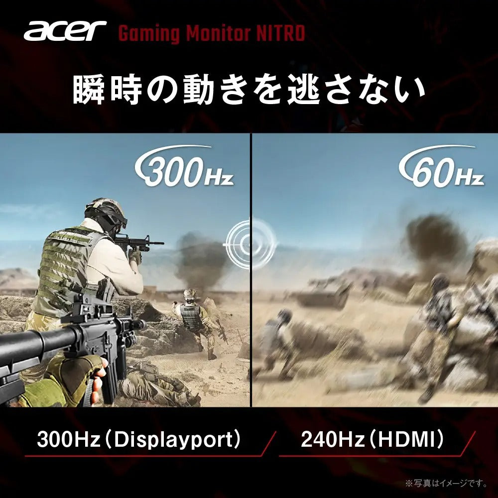 Acer Nitro ゲーミングモニター 24.5インチ フルHD IPS 非光沢 300Hz 1ms sRGB 99% AMD FreeSync Premium HDMI 2.0 DisplayPort v1.4 Nitro VG250QFbmiipx