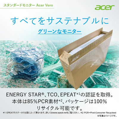 Acer Vero スタンダードモニター 21.5インチ フルHD 再生プラ85％ HDMI1.4 スピーカー ヘッドホン端子 V227QHbmixv