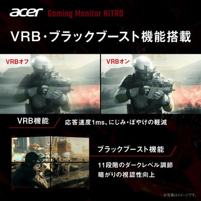 Acer Nitro ゲーミングモニター 24.5インチ フルHD IPS 非光沢 300Hz 1ms sRGB 99% AMD FreeSync Premium HDMI 2.0 DisplayPort v1.4 Nitro VG250QFbmiipx