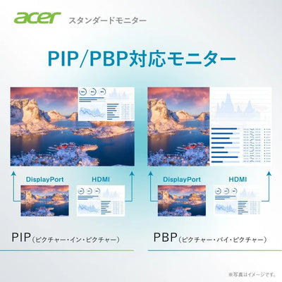 Acer モニター 27インチ WQHD IPS 非光沢 120Hz 4ms（GTG） DCI-P3 90%、Delta E<1 HDMI 2.0 DisplayPort v1.4 USBポート エルゴスタンド ヘッドホン端子 スピーカー ゼロフレームデザイン 左右首振り機能 高さ調整機能 VESAマウント対応 B277UGbmiiprzx