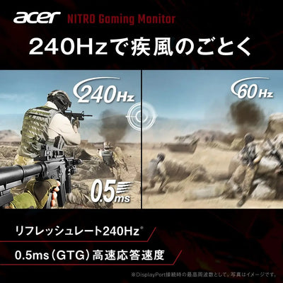 Acer Nitro ゲーミングモニター 27インチ WQHD 広視野角 IPS 非光沢 エルゴスタンド 240Hz 0.5ms(GTG) sRGB 99% AMD FreeSync Premium ブラックブースト HDR400 ブルーライト低減 HDMI 2.0 DisplayPort v1.4 スピーカー・ヘッドホン端子 VESAマウント対応 XF273UW2bmiiprx