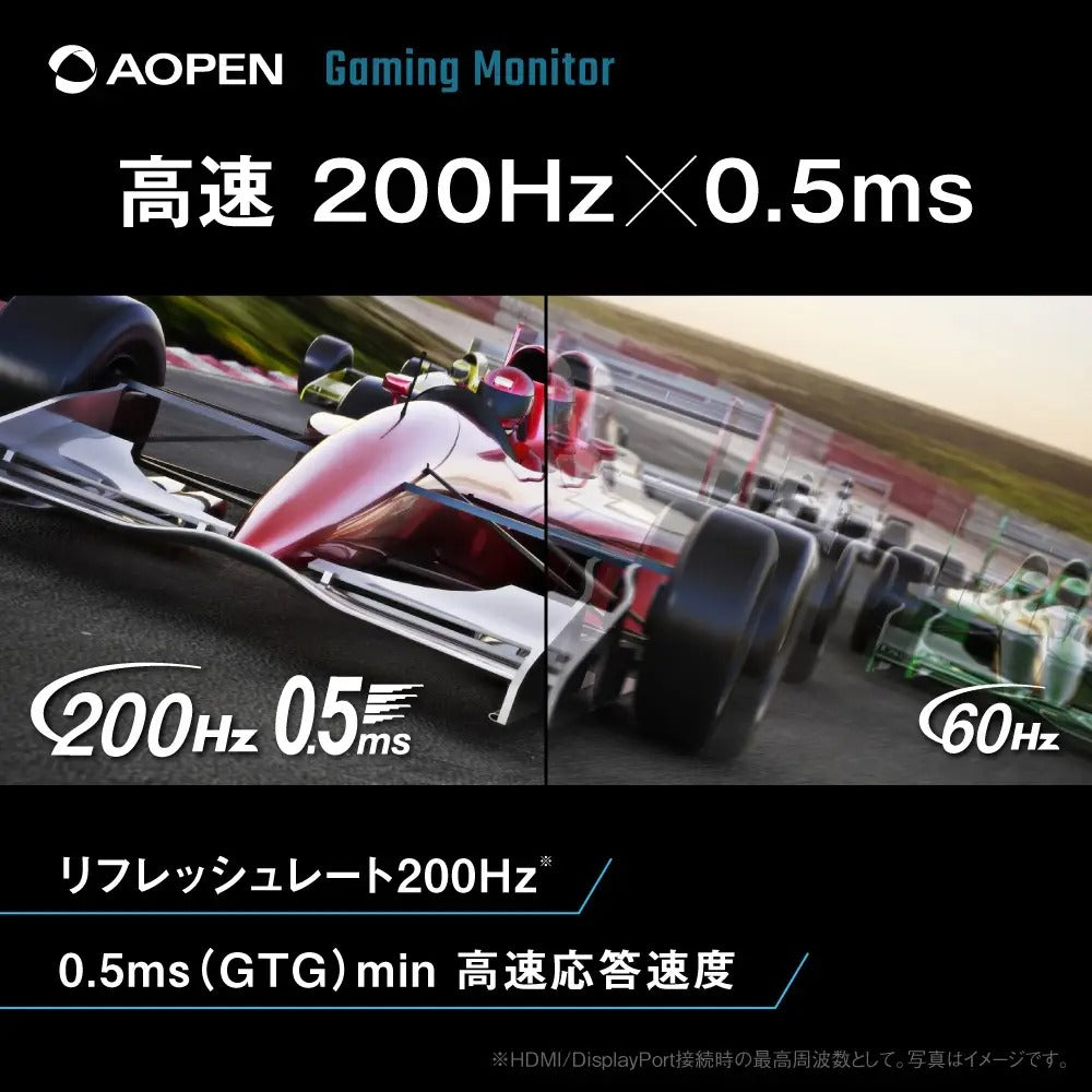 AOPEN ゲーミングモニター 27インチ Agile-Splendor IPS フルHD 非光沢 200Hz 0.5ms(GTG) sRGB 96% AMD FreeSync Premium HDR10 ゼロフレーム 超薄型 HDMI 2.0 DisplayPort v1.2 ブルーライト低減 VESAマウント対応 27KG3X1bmipx