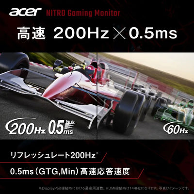 Acer Nitro ゲーミングモニター 27インチ WQHD IPS 非光沢 エルゴスタンド 200Hz 0.5ms(GTG) AMD FreeSync Premium 10億7000万色 DCI-P3 90% HDR10 ブラックブースト ブルーライトシールド HDMI 2.0 DisplayPort v1.4 スピーカー・ヘッドホン端子 VESAマウント XV270UX1bmiiprx
