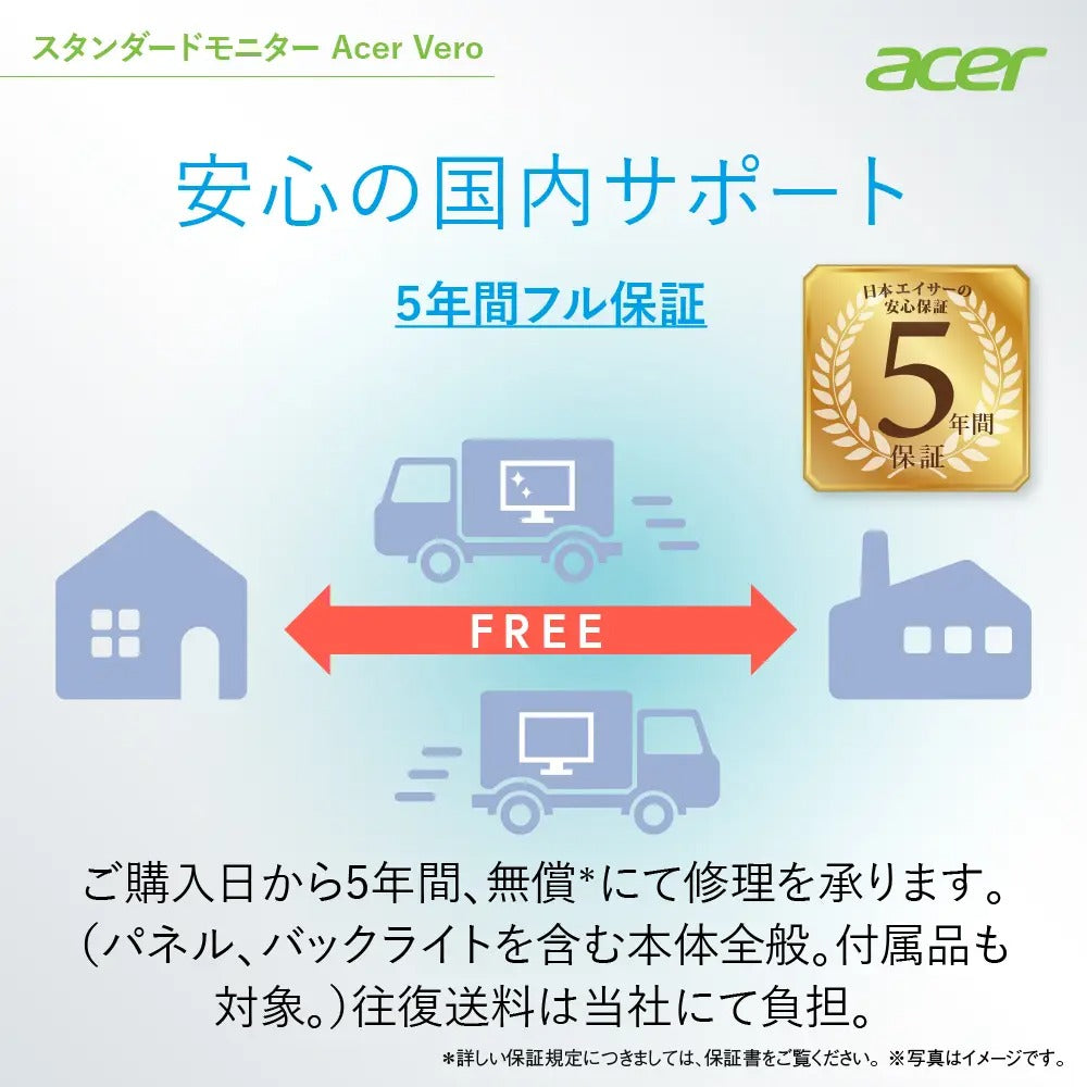 Acer Vero スタンダードモニター 21.5インチ フルHD 再生プラ85％ HDMI1.4 スピーカー ヘッドホン端子 V227QHbmixv
