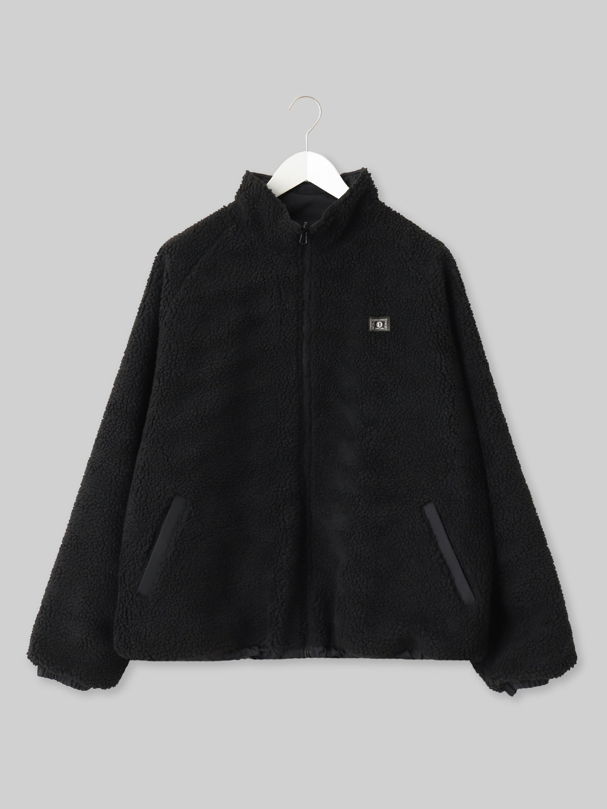 OIDAI リバーシブルボアジャケット サークルロゴ ブラック
