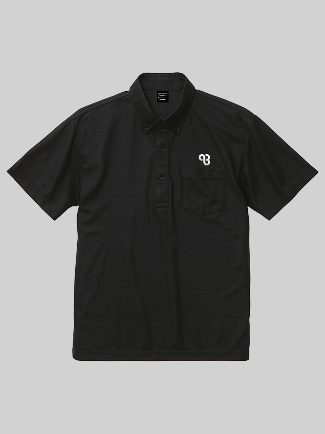 KYUSAN ドライカノコボタンダウンポロシャツ（ポケット）キューサンロゴ ブラック