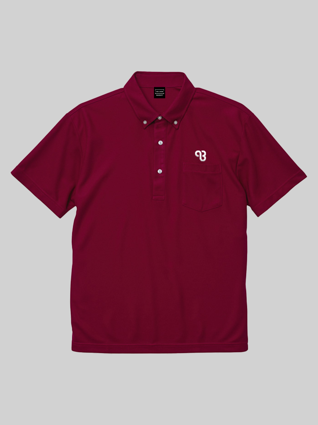 DOKKYO Button-down Polo Shirt with Bretzel Logo, Black