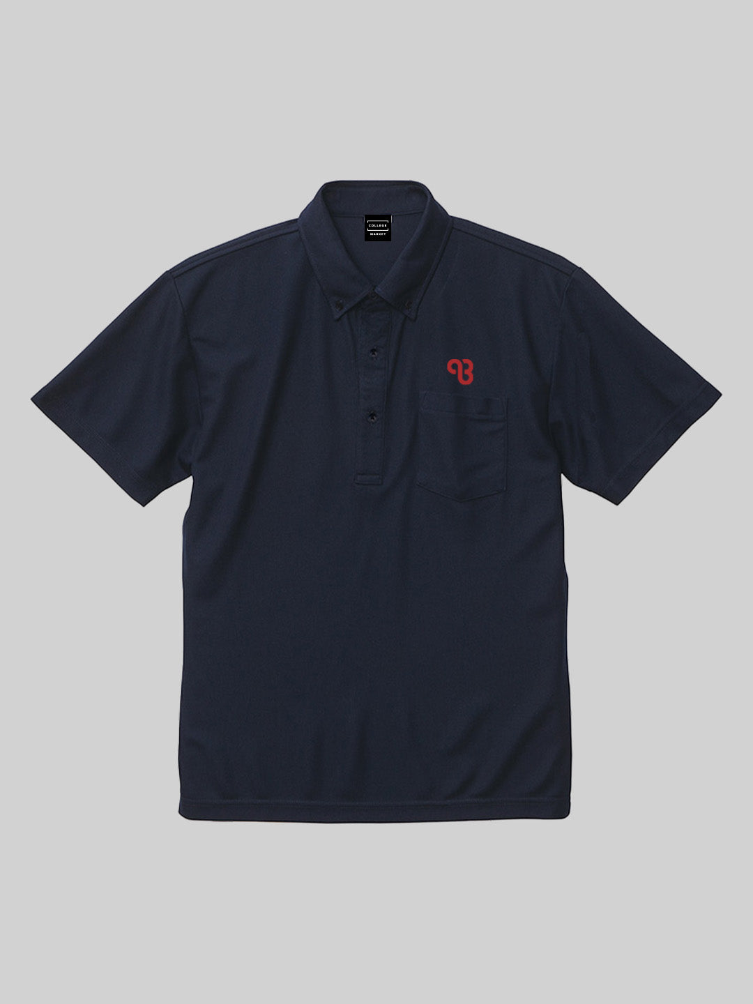 KYUSAN ドライカノコボタンダウンポロシャツ（ポケット） キューサンロゴ ネイビー