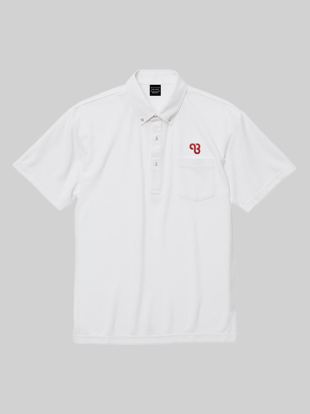 KYUSAN ドライカノコボタンダウンポロシャツ（ポケット）キューサンロゴ ホワイト