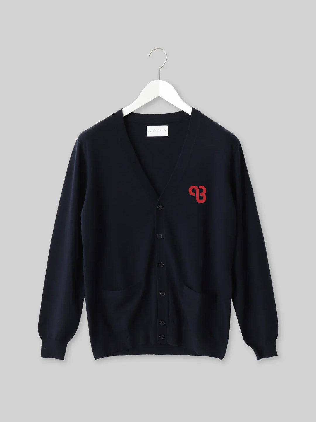 KYUSAN ニットカーディガン キューサンロゴ　ネイビー