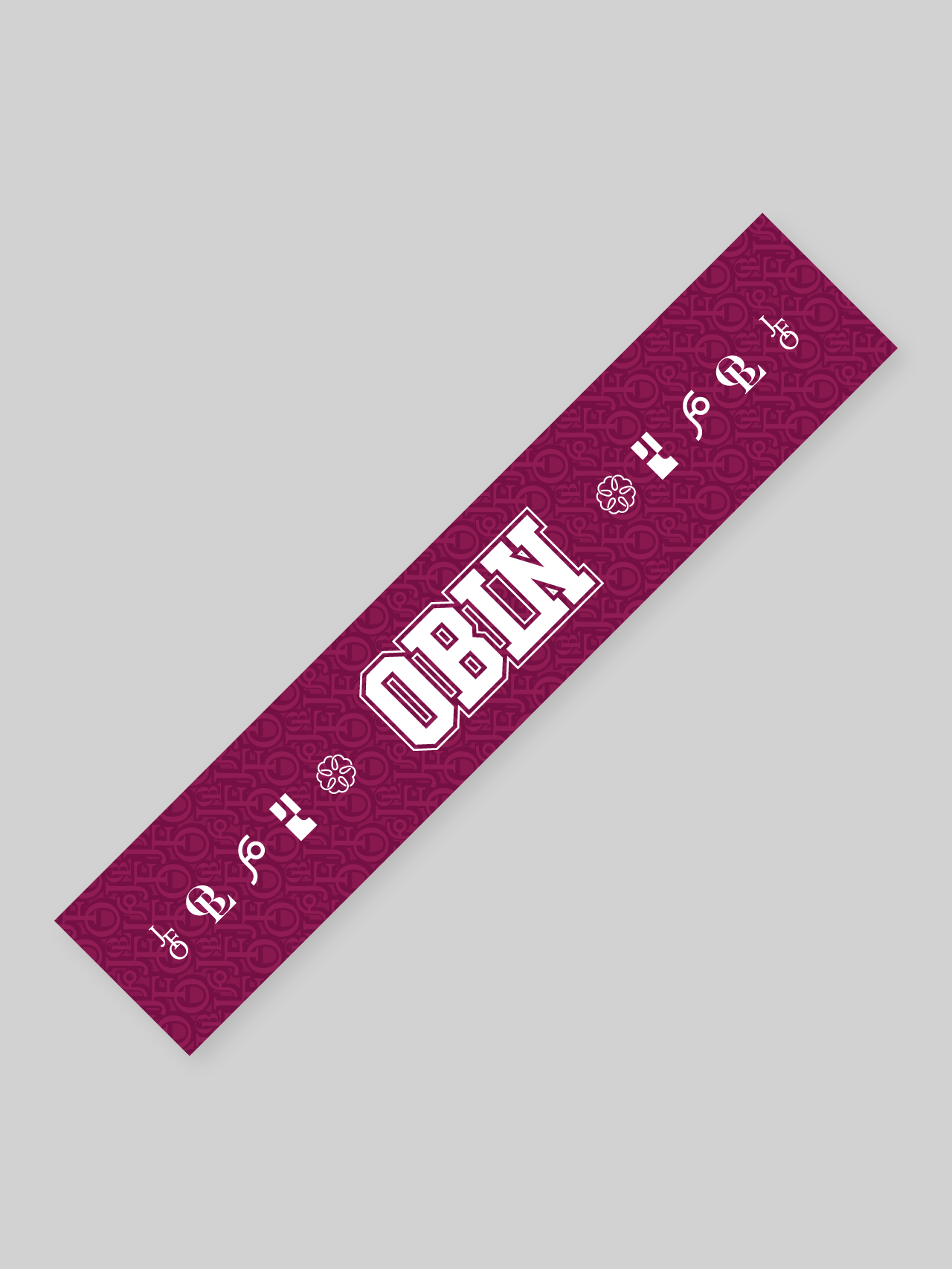 J. F. OBERLIN マフラータオル OBLNカレッジロゴ バーガンディ