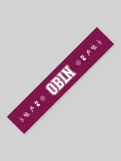J. F. OBERLIN マフラータオル OBLNカレッジロゴ バーガンディ