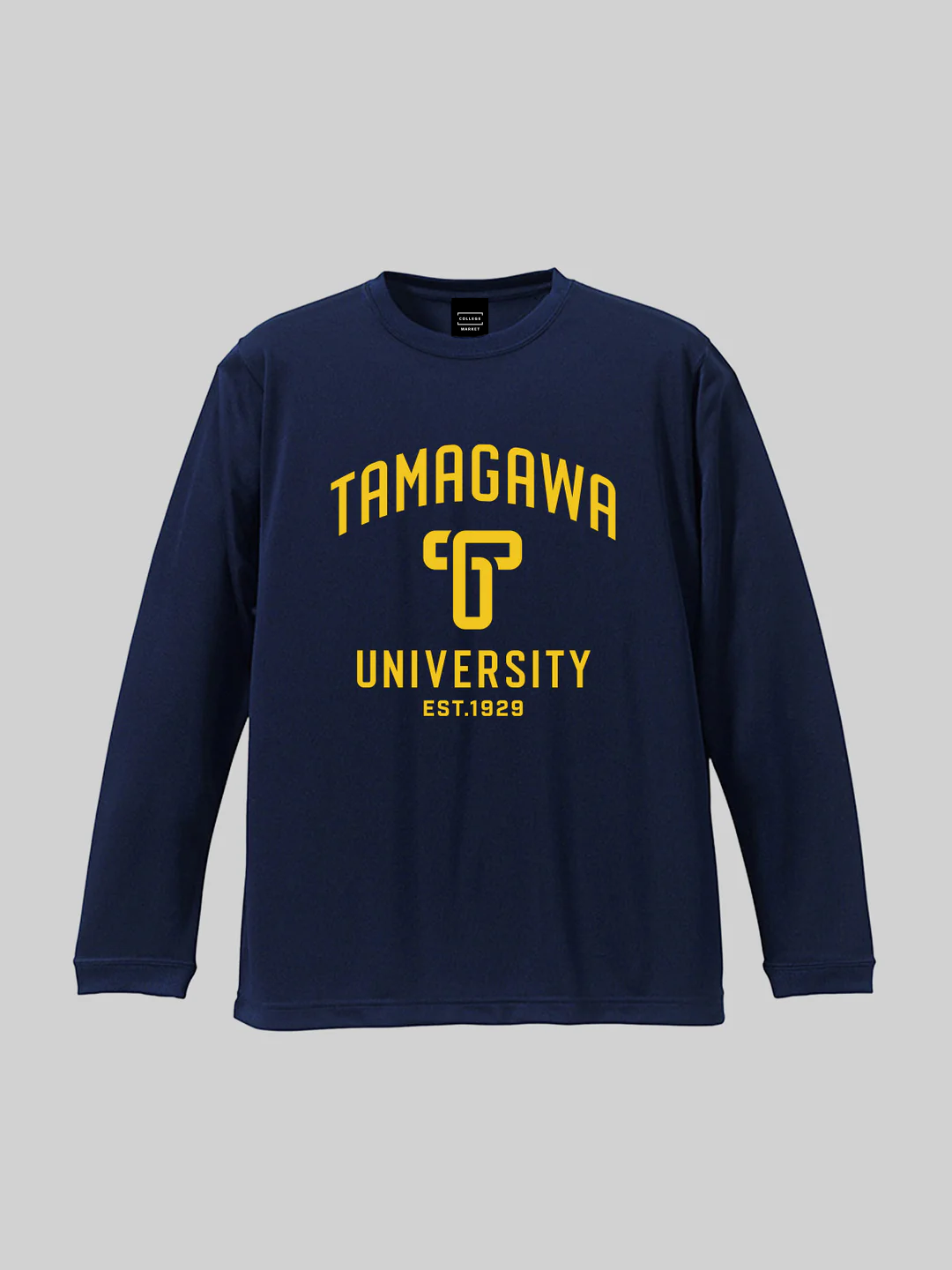 TAMAGAWAスポーツ ドライロングスリーブTEE T UNIVロゴ ネイビー