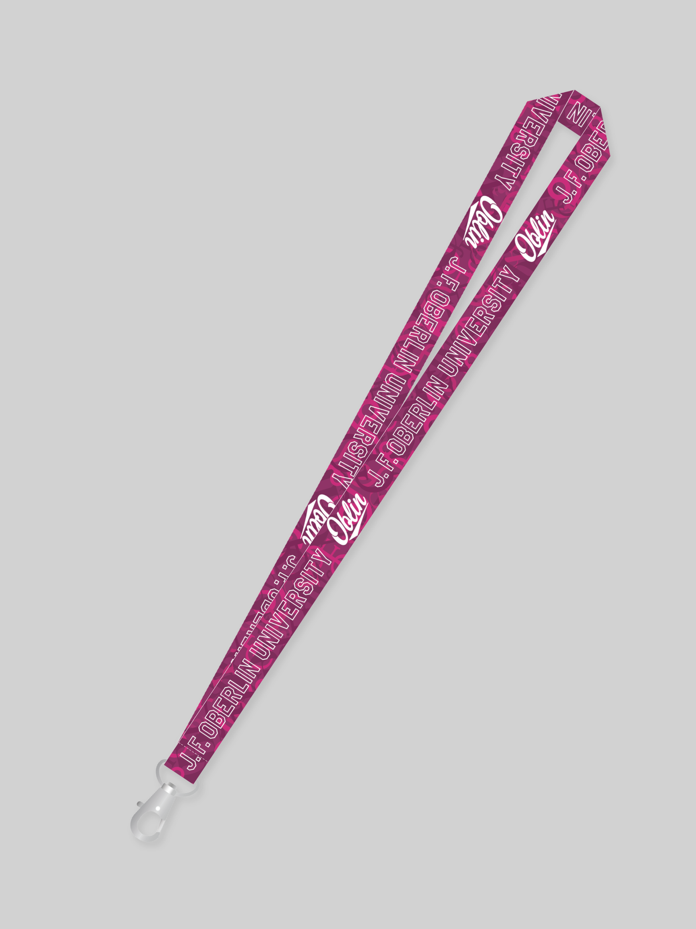 J. F. OBERLIN ネックストラップ コラージュロゴ バーガンディ【11月14日（金）〜11月20日（木）教職員限定割引】