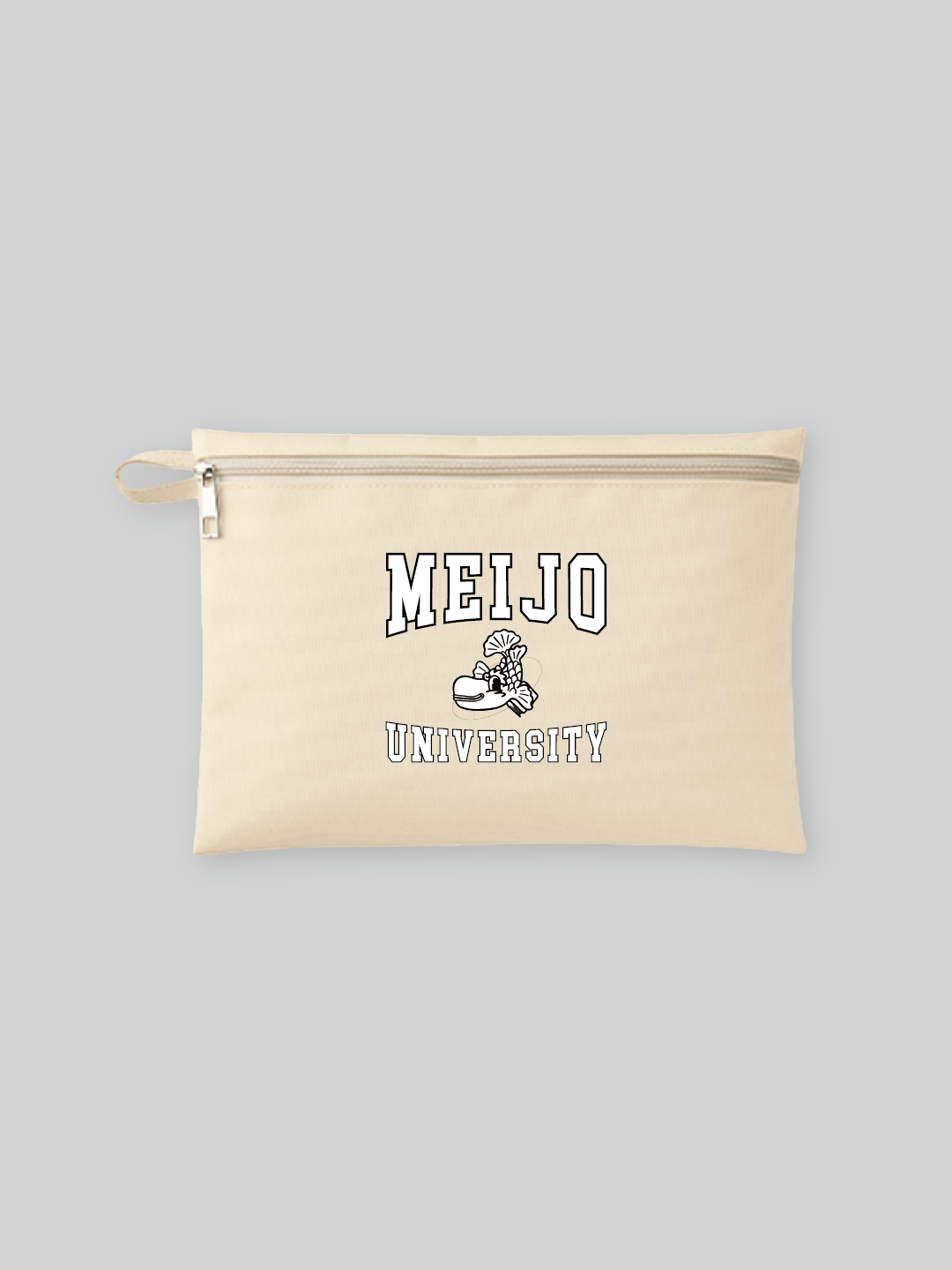 MEIJO ポーチ カレッジシャチロゴ ナチュラル