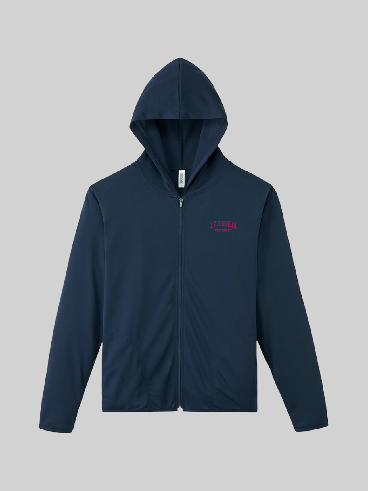J. F. OBERLIN UVカットフルジップパーカー J.F.OBERLINカレッジロゴ ネイビー