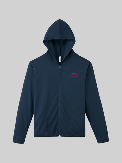 J. F. OBERLIN UVカットフルジップパーカー J.F.OBERLINカレッジロゴ ネイビー