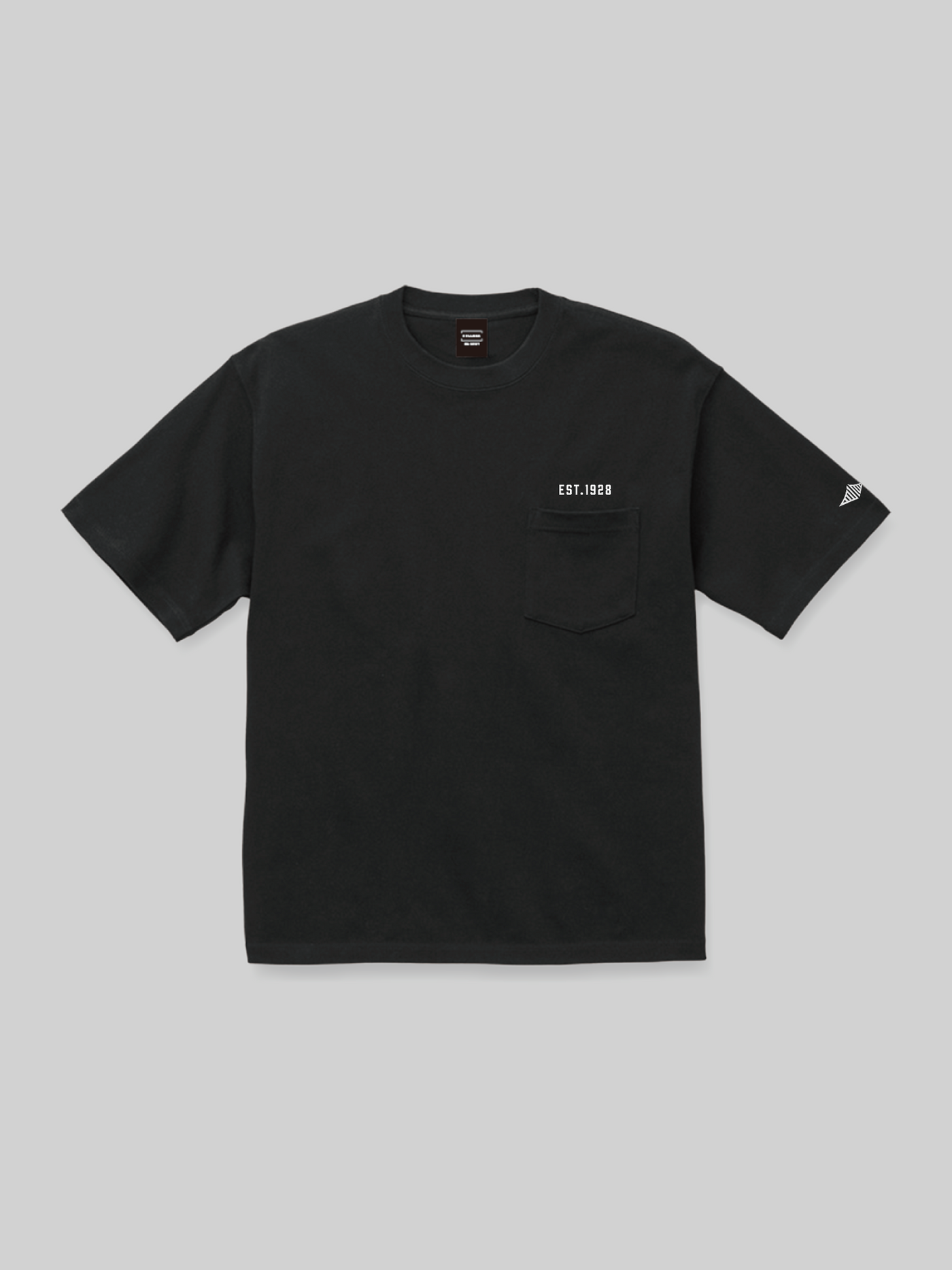 JINDAI マグナムウェイトビッグシルエットTEE（ポケット付き） ブリッジロゴ ブラック