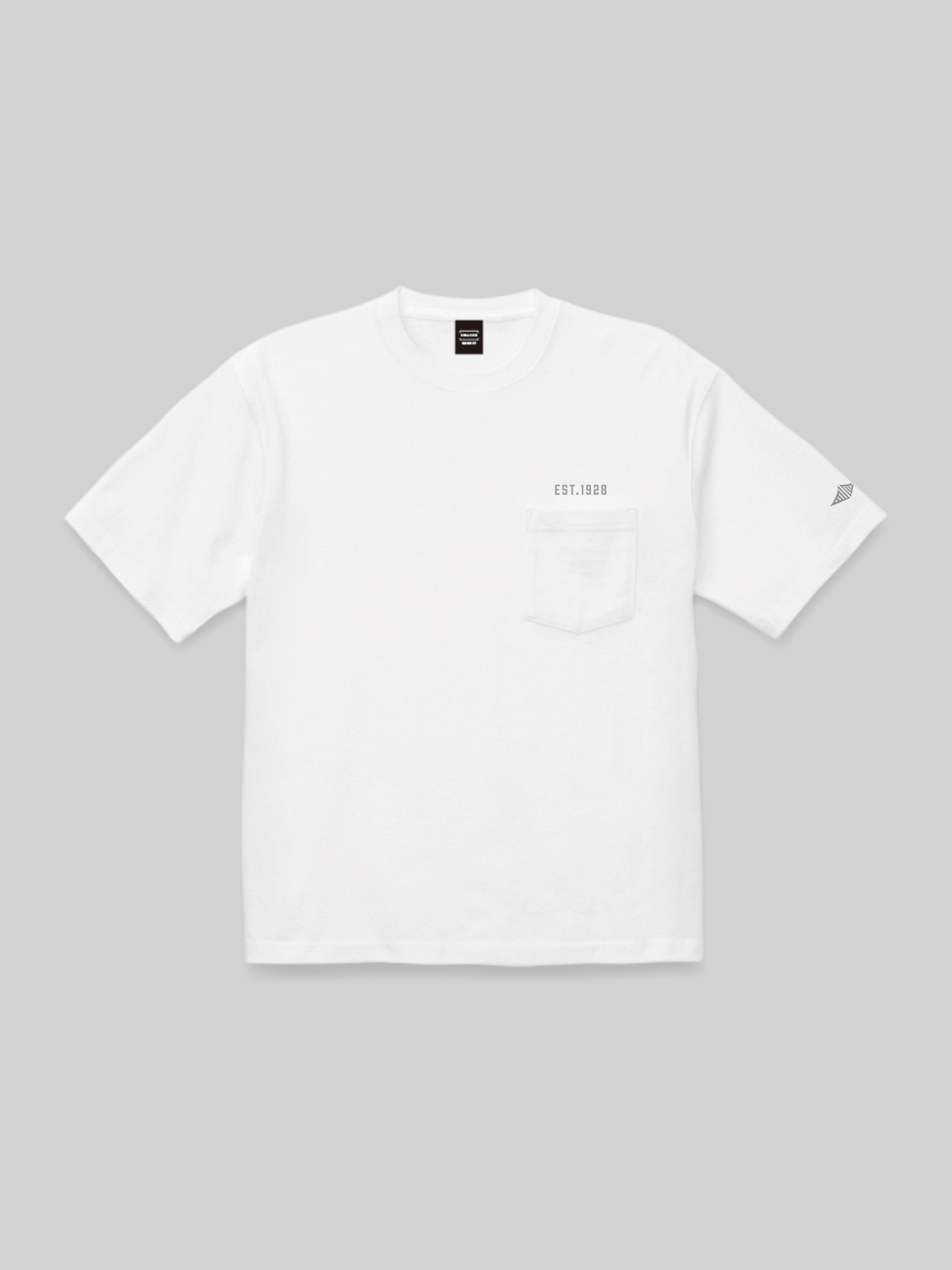 JINDAI マグナムウェイトビッグシルエットTEE（ポケット付き） ブリッジロゴ ホワイト