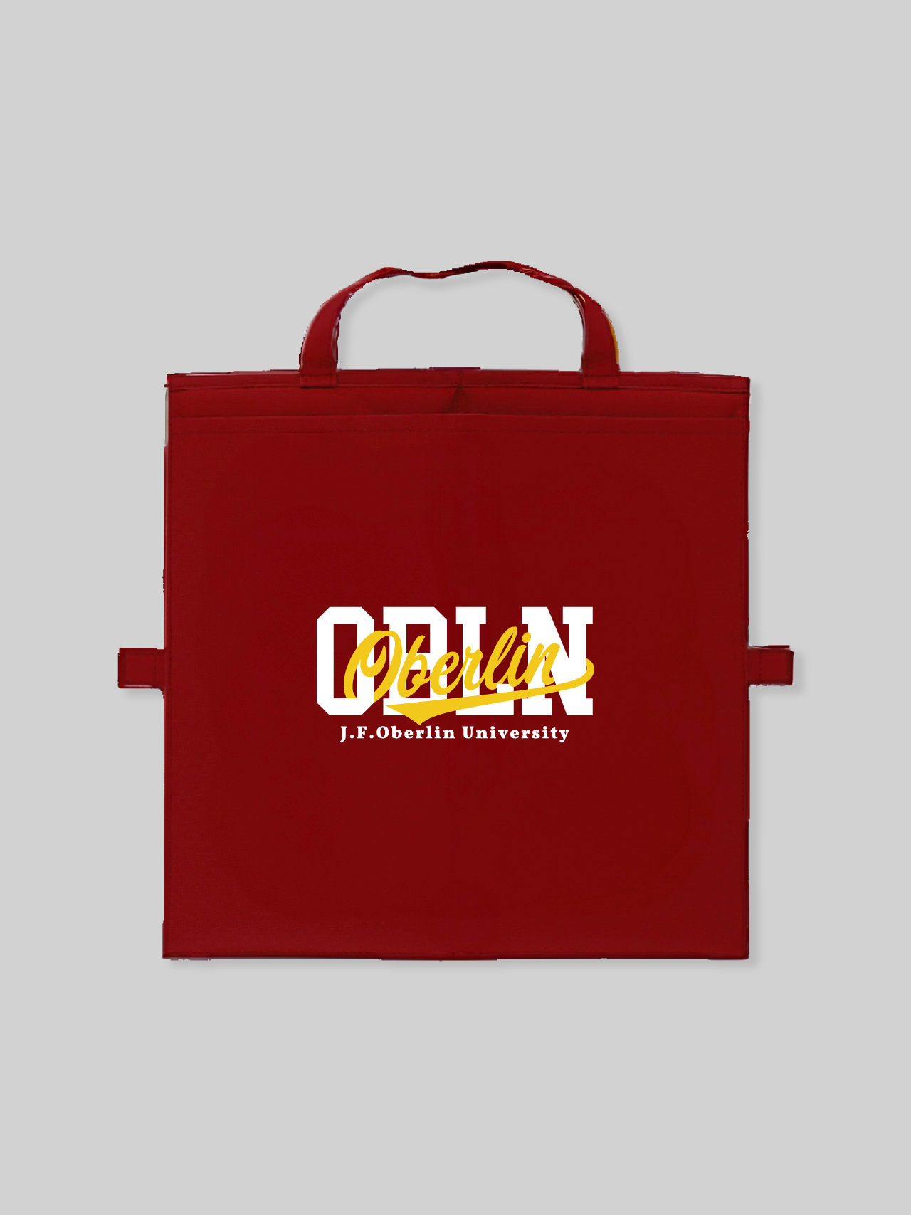 J. F. OBERLIN シートクッション OBLNカレッジロゴ バーガンディ