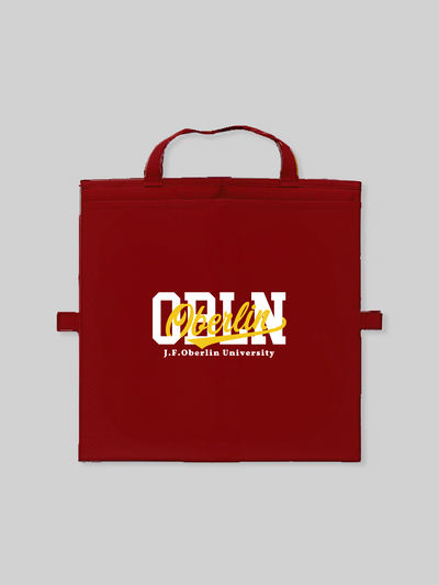 J. F. OBERLIN シートクッション OBLNカレッジロゴ バーガンディ