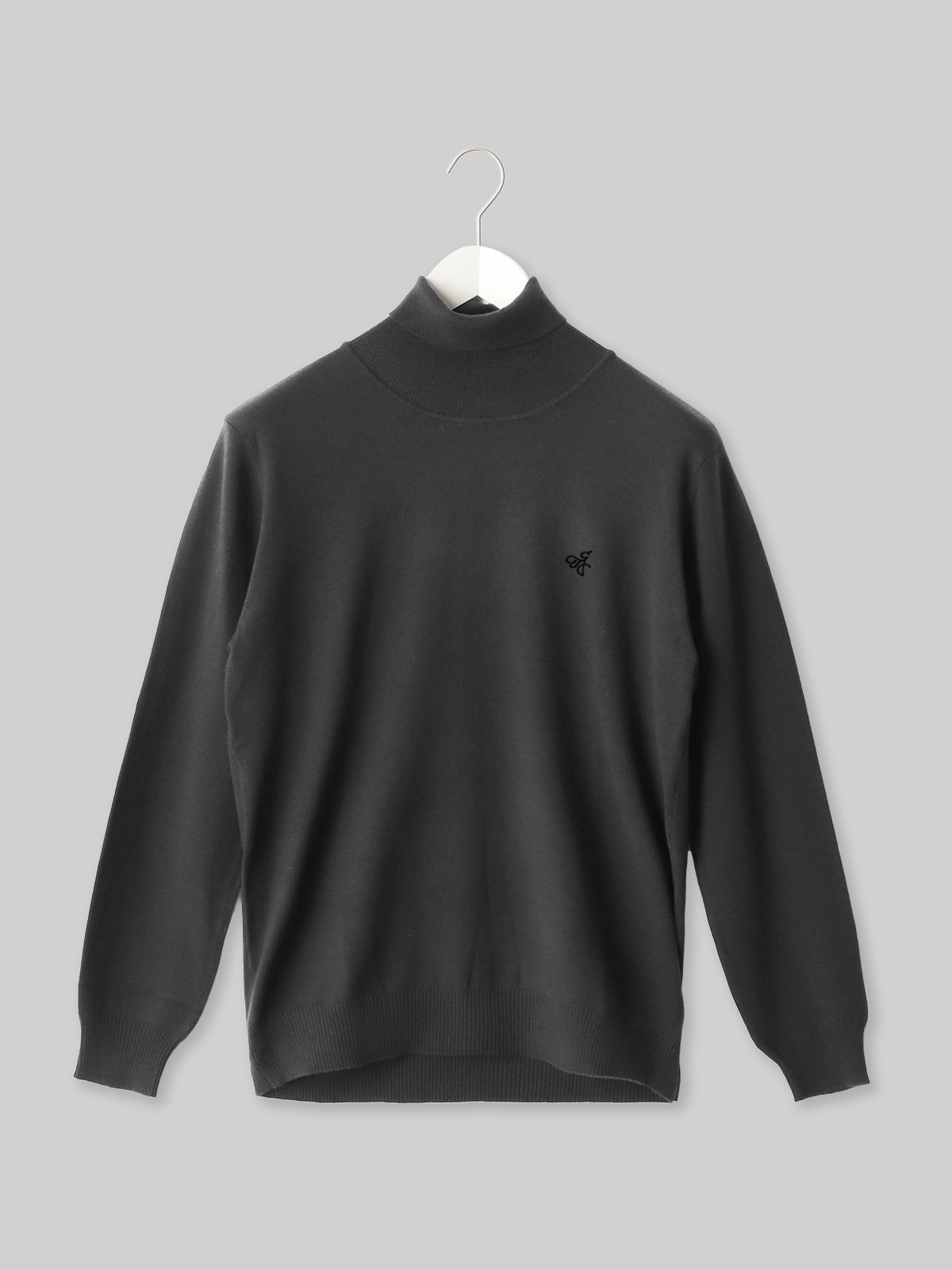 DOKKYO gim knit turtleneck with Bretzel logo in black