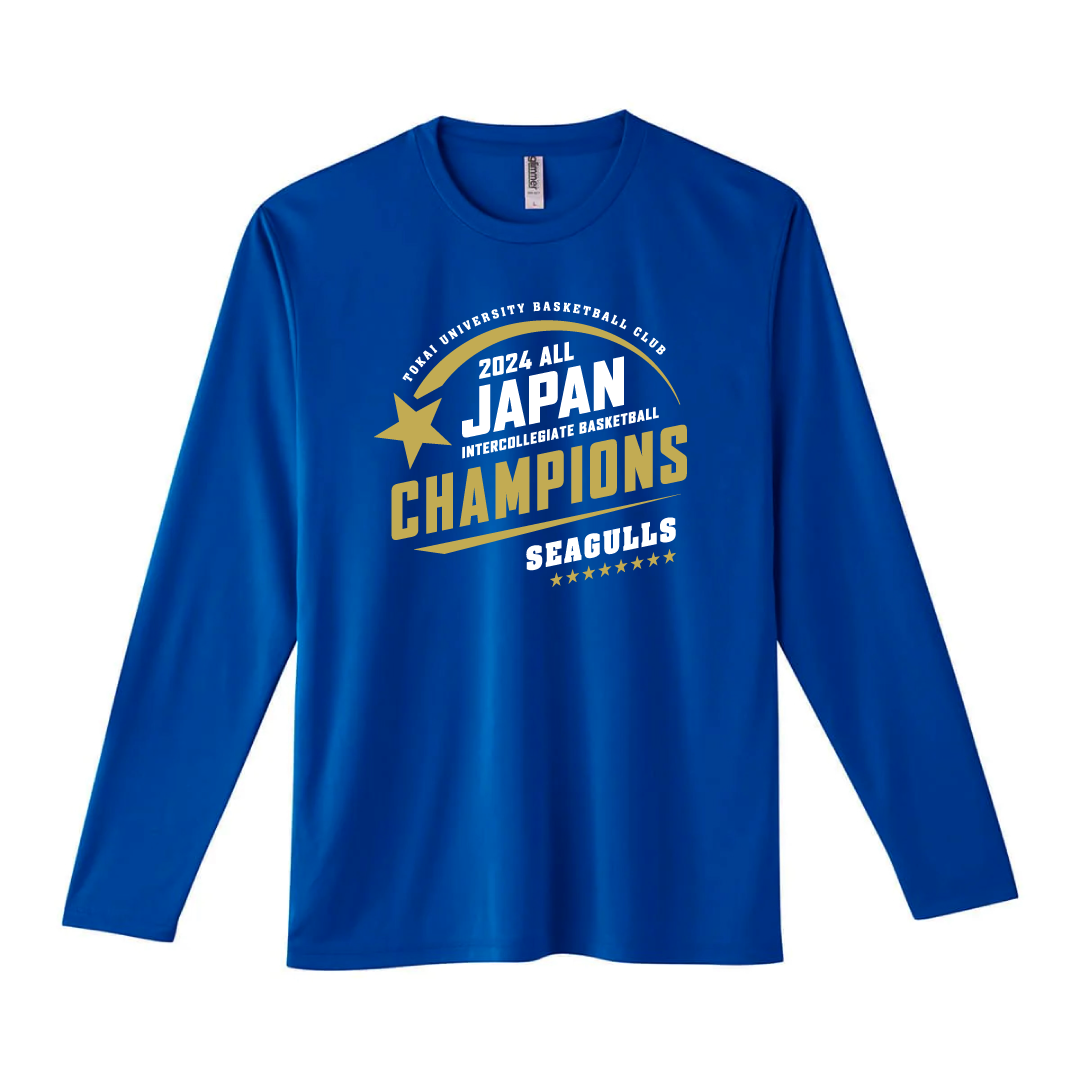 Tokai University SEAGULLS Championship Commemorative Long Sleeve T-Shirt Blue 