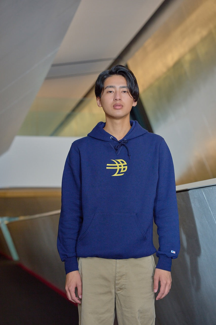 OIDAI Russell Athletic プルオーバーパーカー OIKAZEロゴ ネイビー