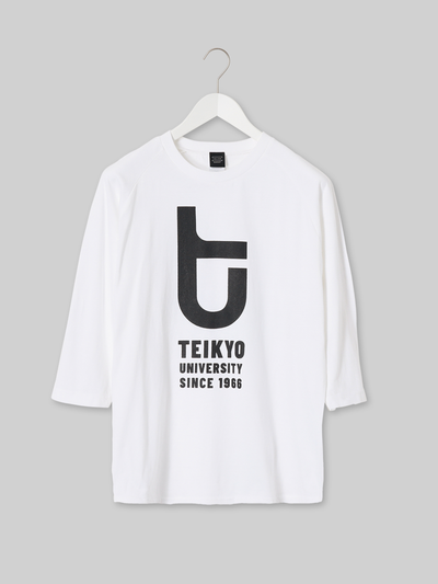 TEIKYO ラグラン3/4スリーブTEE tuロゴ ホワイト